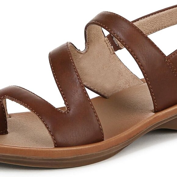 Women's Shakina Sandal Toffee Brown Size 7.5 Synthetic Rubber Sole Flat Casual - Picture 1 of 9